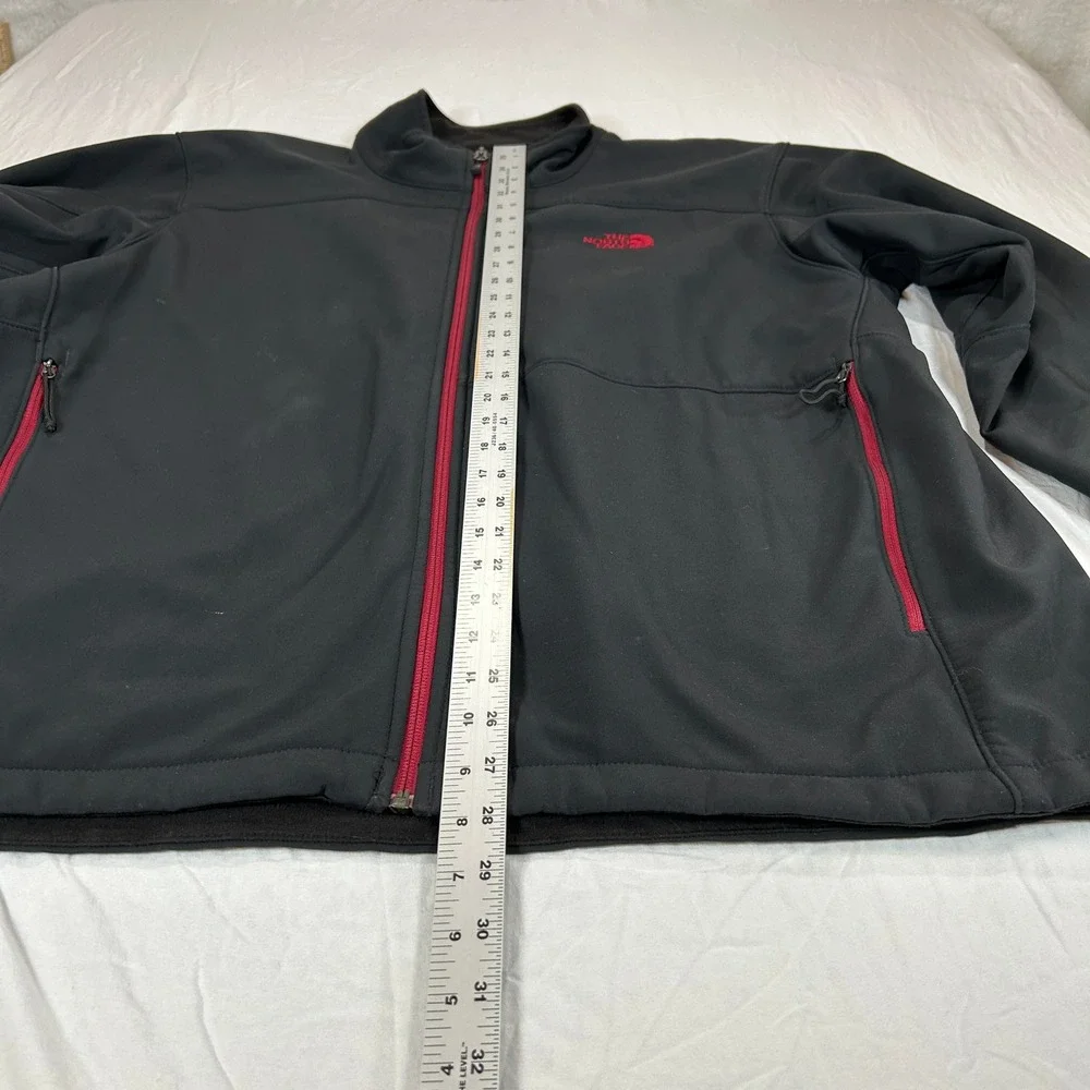 The North Face Mens XXL Apex Bionic Softshell Jacket Black Red Full Zip Fleece